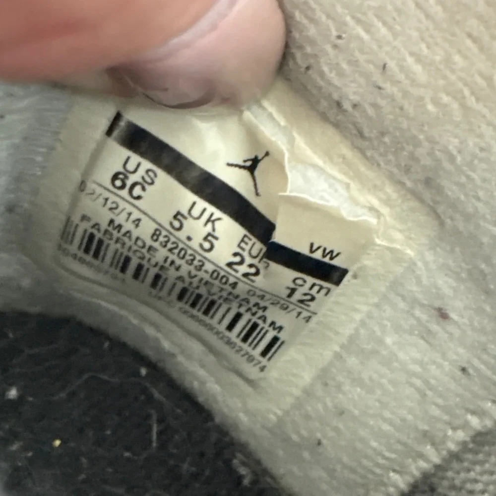 Kids Retro Jordan 3 Toddler Sneakers Wolf Grey Black Cement‎ Print Size 6C